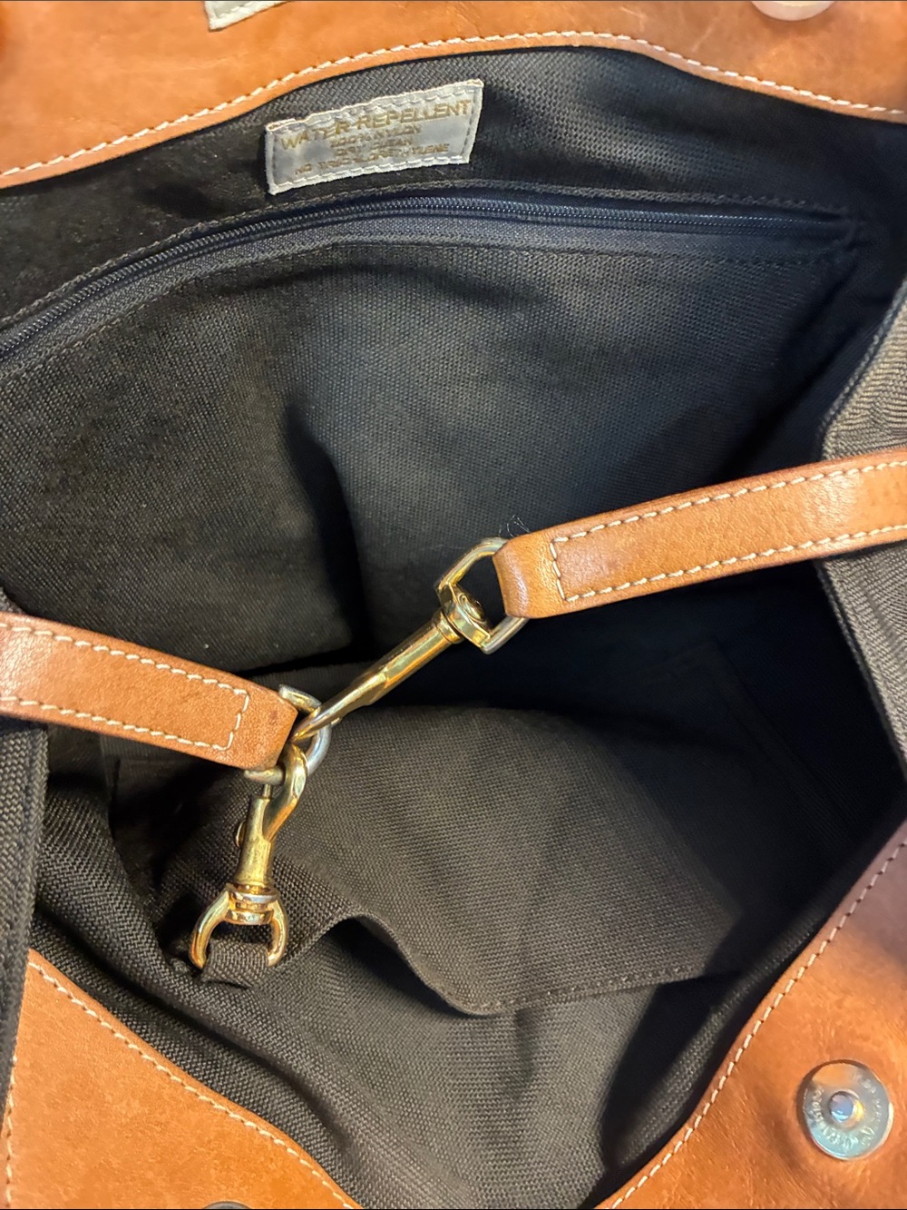 Eric Javits Canvas Tote Bag with Leather Trim - Picture 5 of 9